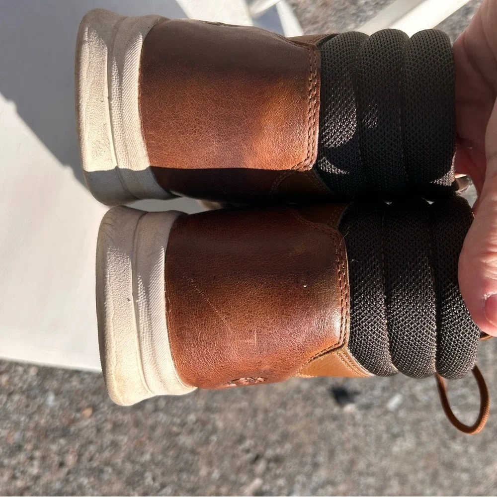 Timberland Brown Leather Lace-Up Boots with Tan Accents